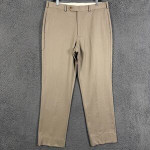Brooks Brothers Pants Mens 37x32 Beige Tan Madison Fit Dress Slacks Wool Formal